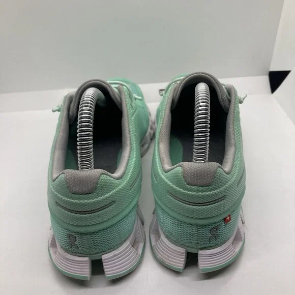 Womens On Cloud Cloud 5 Womens 7 Glacier Grey Meadow Green Running Sneakers Shoe - Picture 8 of 12